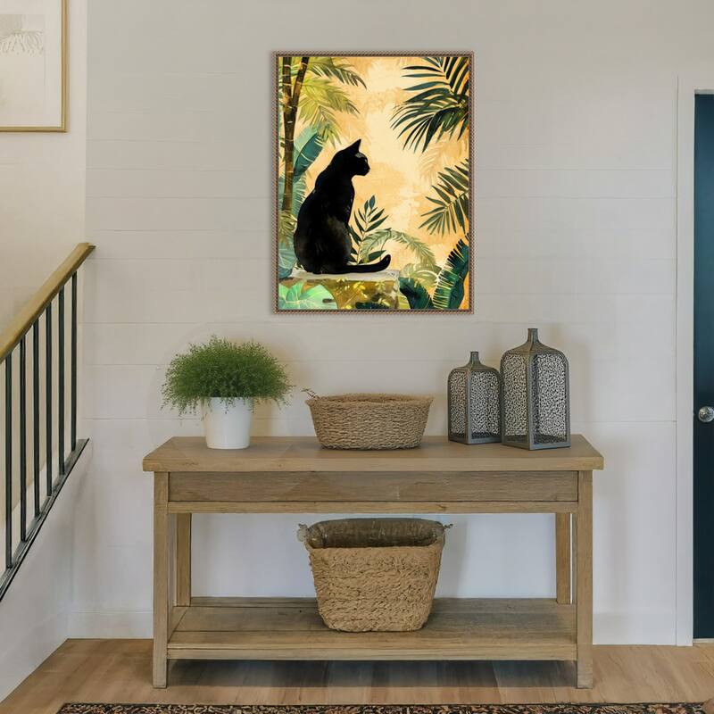 Cats Life Jungle by Justyna Jaszke Framed Canvas Wall Art