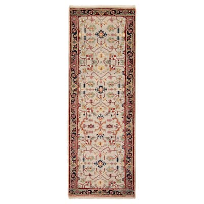 ECARPETGALLERY Hand-knotted Serapi Heritage Light Grey Wool Rug - 2'8 x 8'1