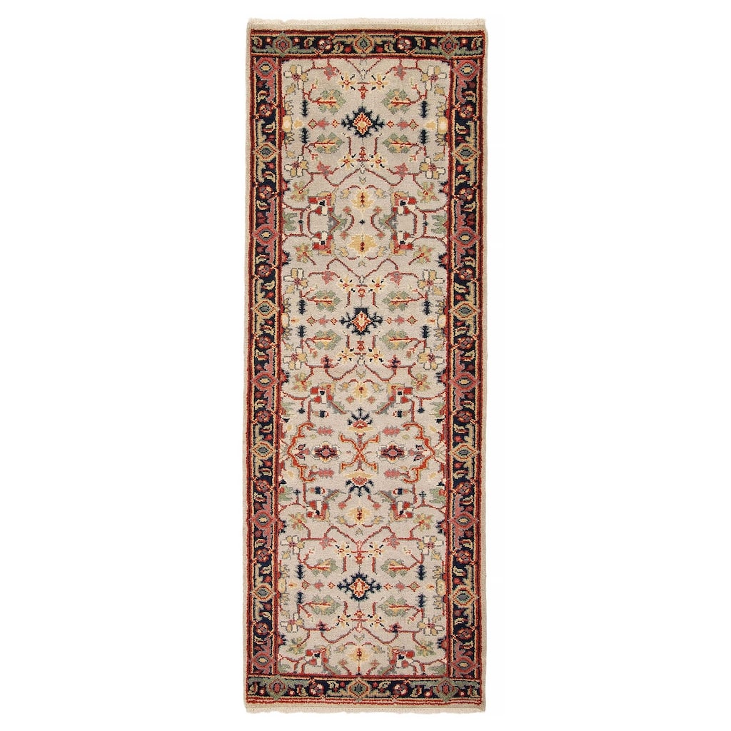 ECARPETGALLERY Hand-knotted Serapi Heritage Light Grey Wool Rug - 2'8 x 8'1
