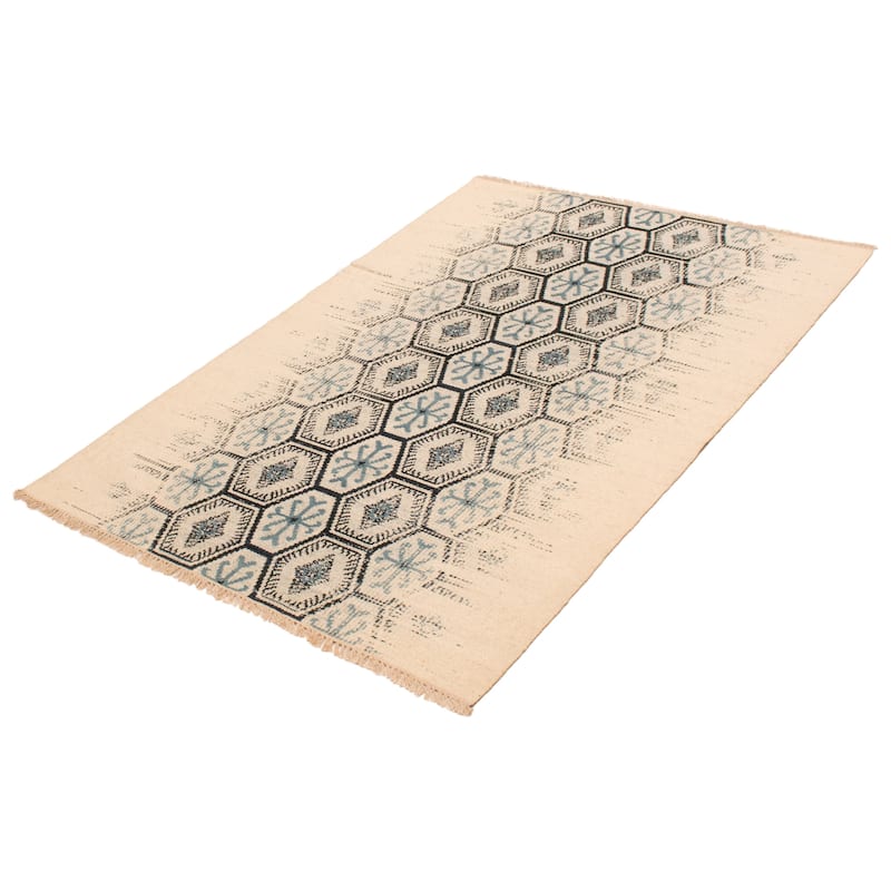 Ankara Cream Kilim 5'2" x 7'6" - 5'2 x 7'6
