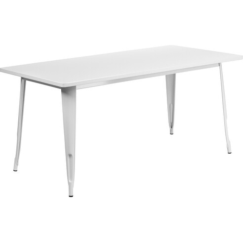 Kendrick Rectangular 31.5'' x 63'' White Metal Table for ...