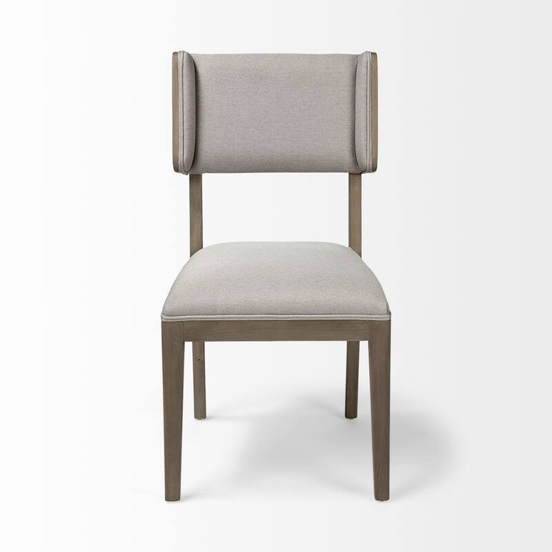 Tenton Grey Fabric Wrap Seat With Medium Brown Solid Wood Frame Dining Chair (Set of 2) - 23.5L x 19.0W x 36.8H