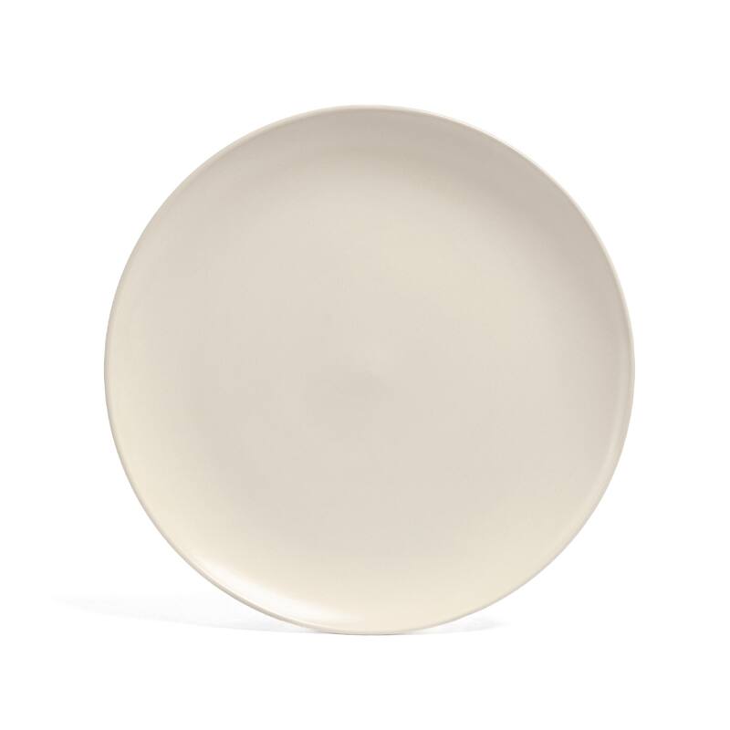 over&back Coupe Semi-Matte Stoneware 13" Round Serving Platter - Ivory