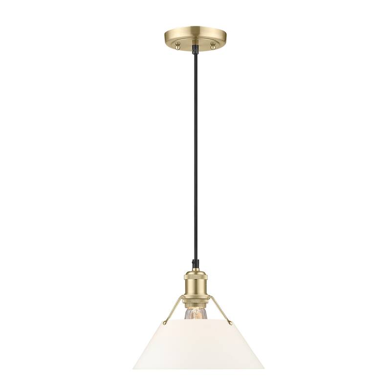 Orwell 10" Wide Medium Pendant in Brushed Champagne Bronze with Opal Glass - Gold