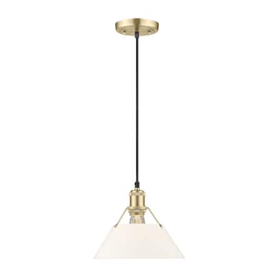Orwell 10" Wide Medium Pendant in Brushed Champagne Bronze with Opal Glass - Gold