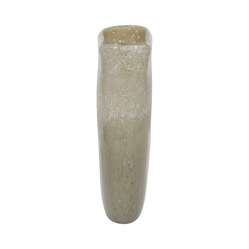 Sagebrook Home Mia Medium 10-inch Green Glass Vase Elegant Glass Decor for Contemporary Homes