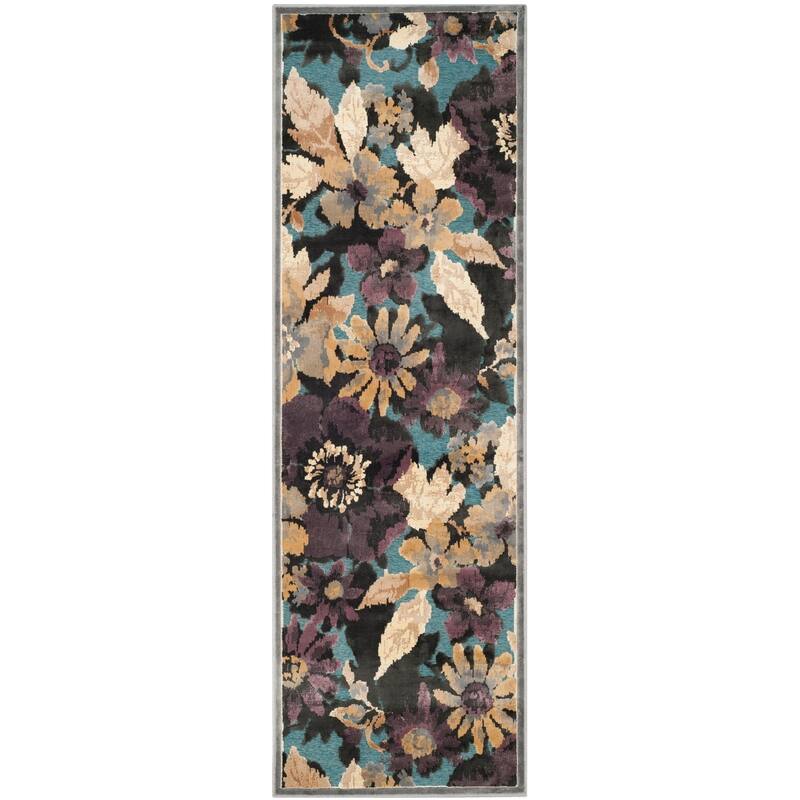 SAFAVIEH Paradise Leontine Modern Viscose Rug - 2'5" x 7'6" Runner - Grey/Multi