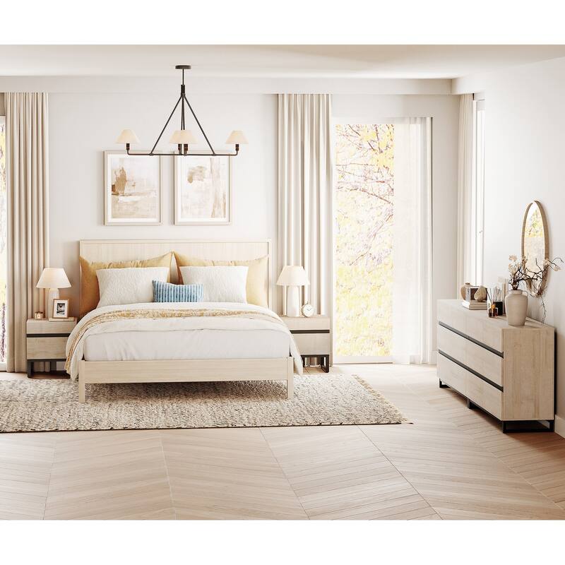 3-Piece Bedroom Furniture Set,Dresser &Chest With 12 Drawers, 2 Nightstand for Bedroom, Bedroom Furniture Set