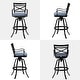 preview thumbnail 33 of 77, Outdoor Patio Bar Stools Aluminum Swivel Bar Chair with Sunbrella Cushion - 21.7 in W x 16.5 in D x 46 in H