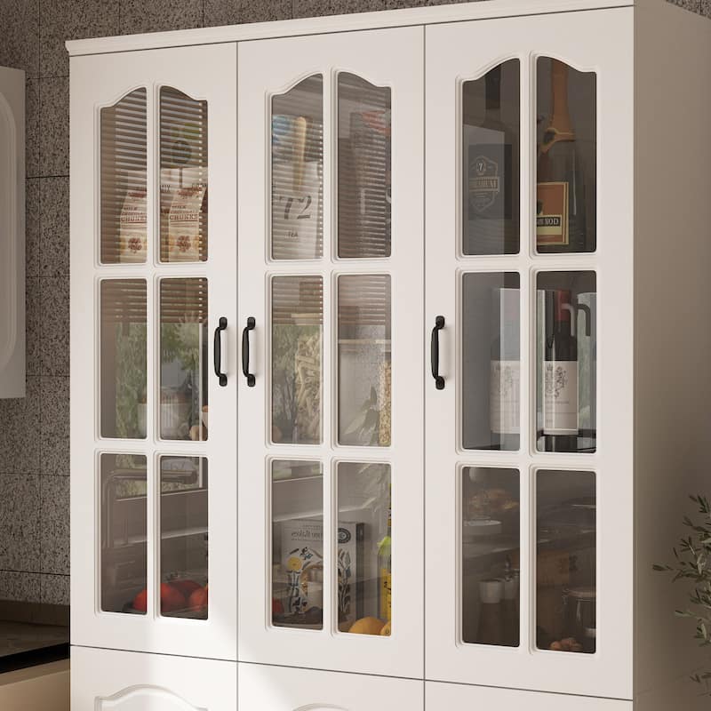 Home Office Storage Solution White Bookshelf, Pantry, and Display Unit