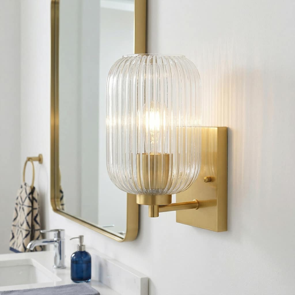 Acroma Modern Glass Wall Sconces Gold Indoor Wall Lighting