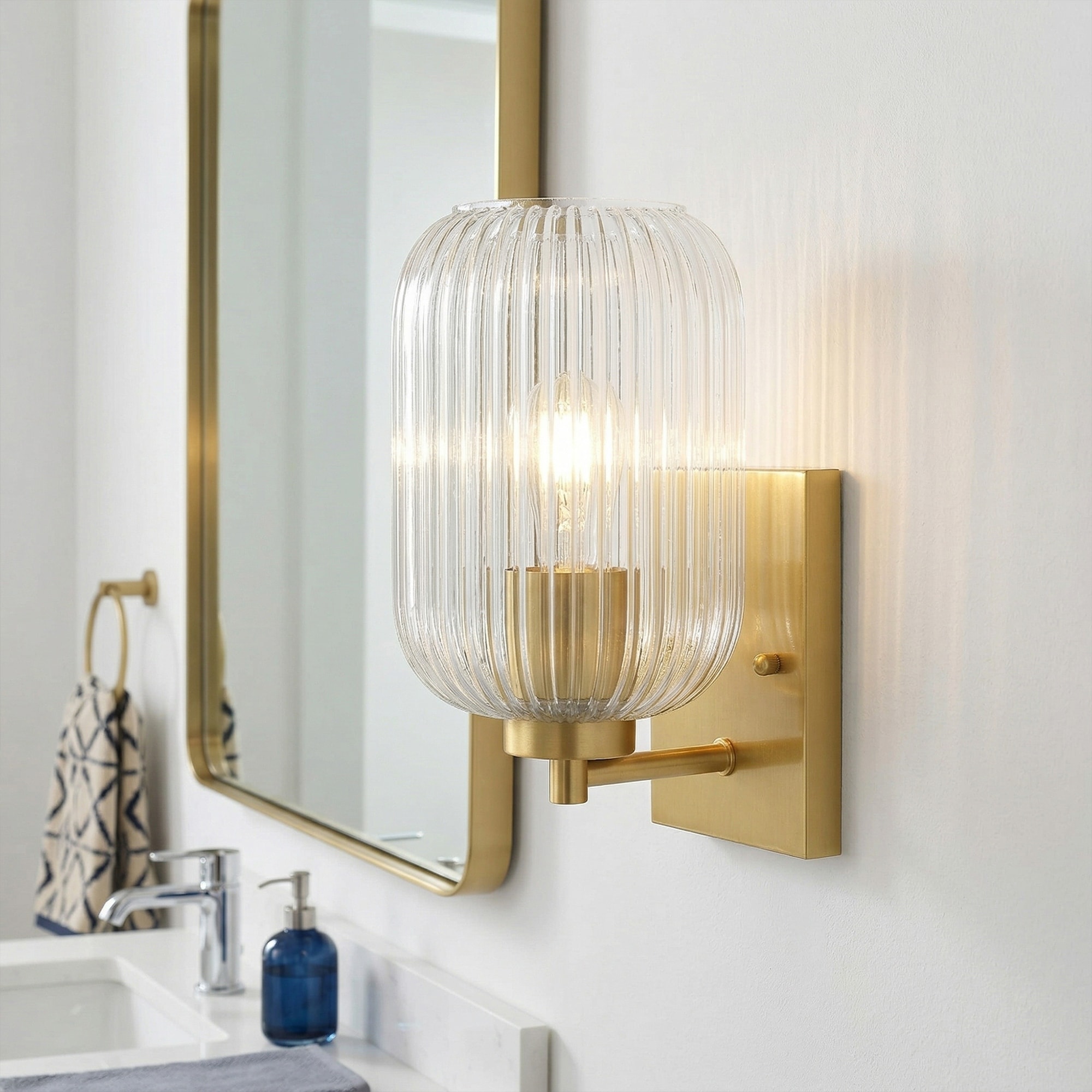 Acroma Modern Glass Wall Sconces Gold Indoor Wall Lighting