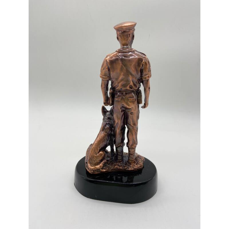 Policeman with Dog on engravable base