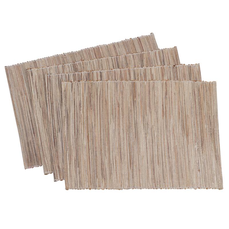Nubby Placemats With Shimmering Woven Design (Set of 4)