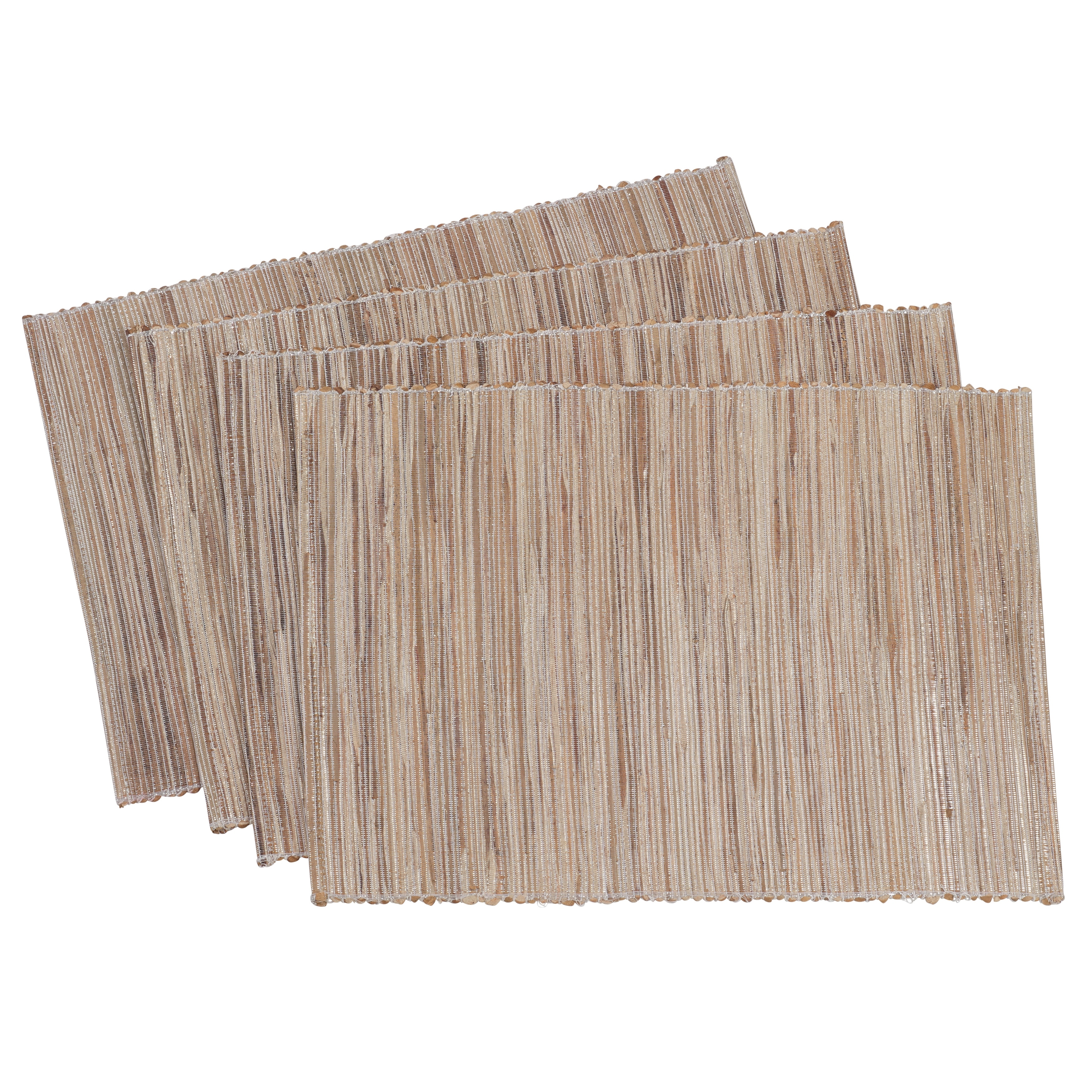 Nubby Placemats With Shimmering Woven Design (Set of 4)