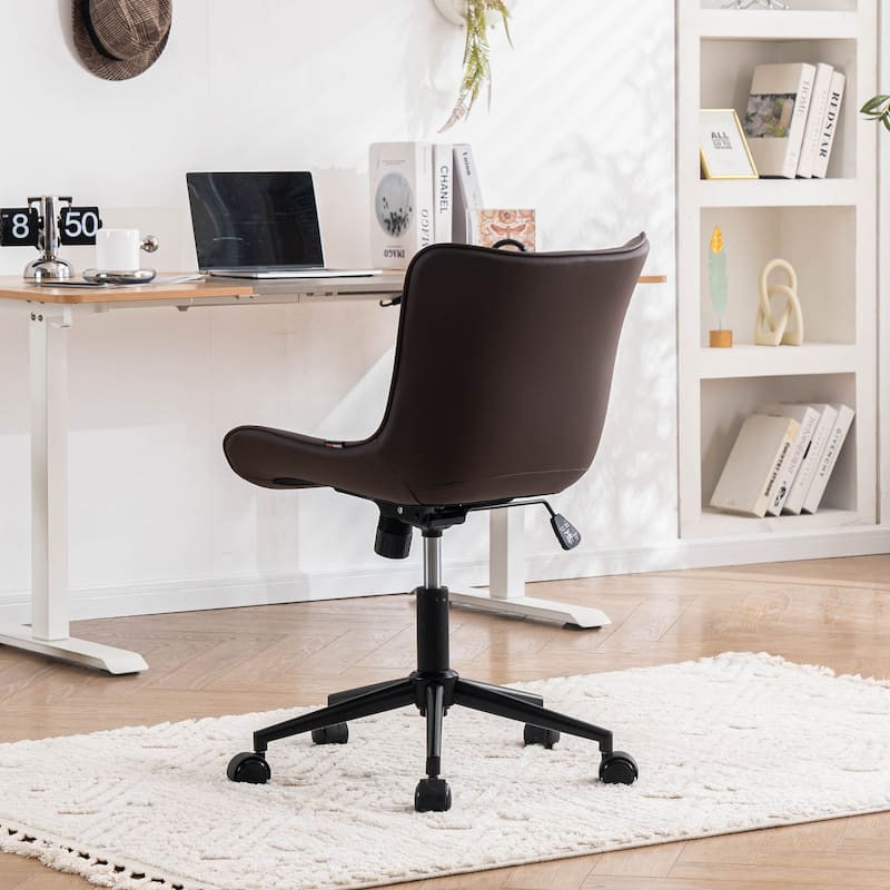 Ergonomic Office Chair Swivel Armless Desk Chair with Wheels