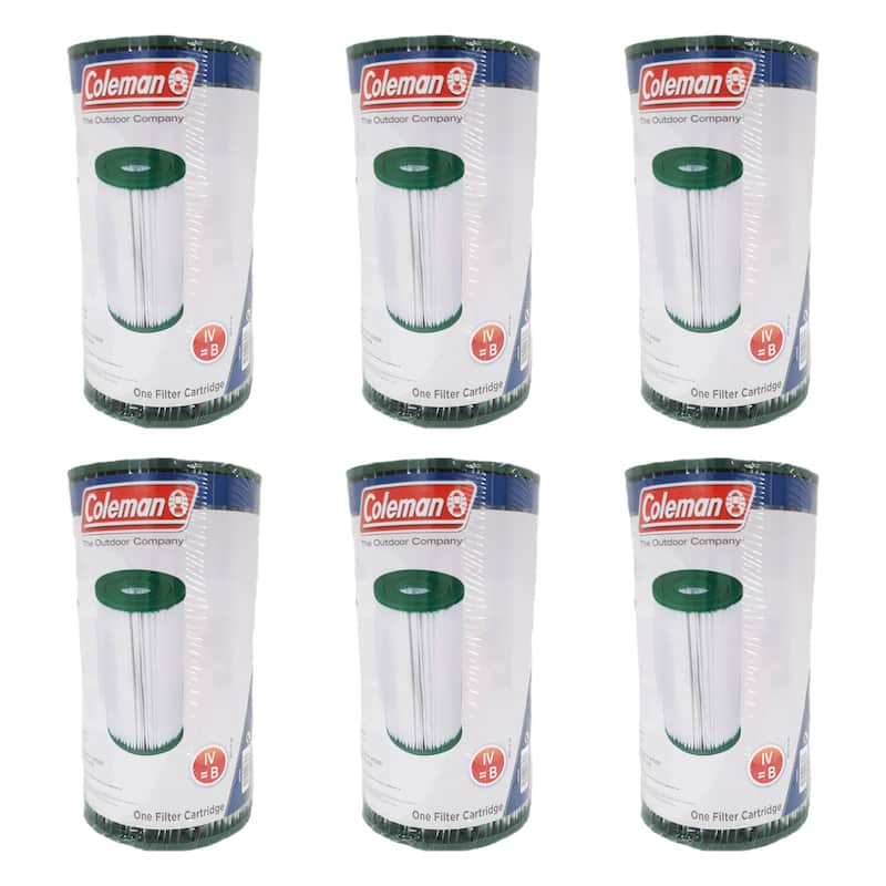 Coleman 90358 Pool Filter Pump Replacement Cartridge Type IV, Type B (6 Pack) - 1