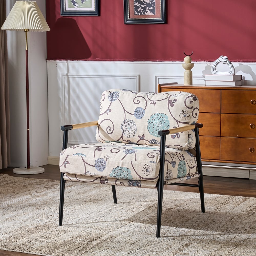 Christopher Knight Home - Varsts Modern Upholstered Accent Chair with Wood Frame