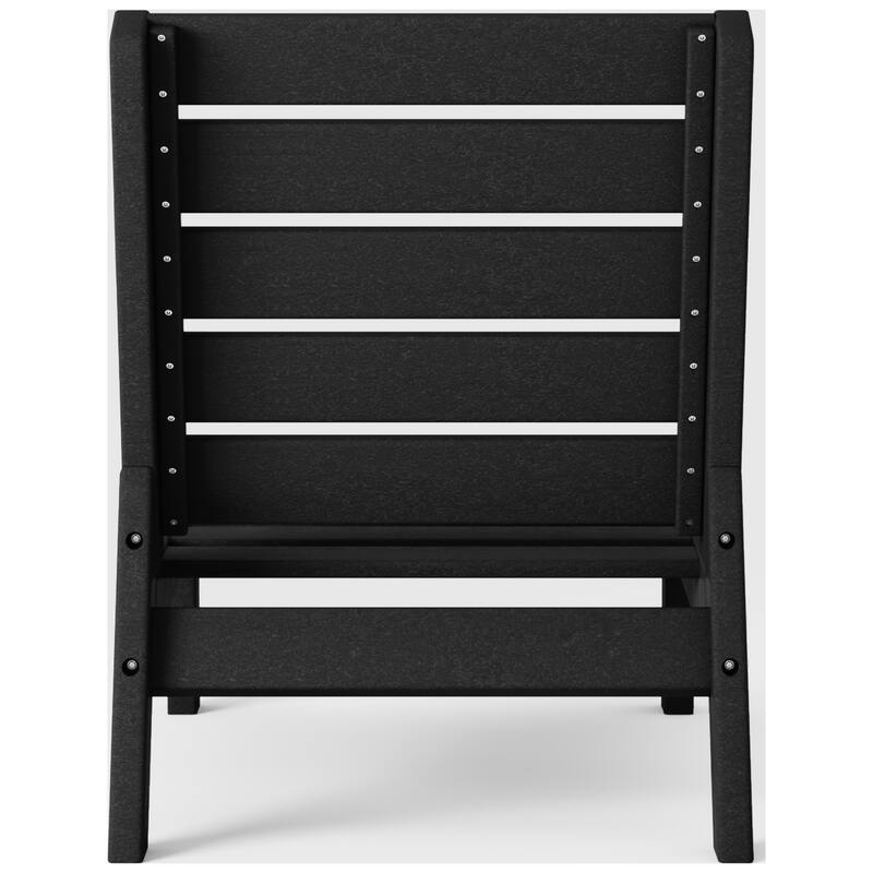 Birchwood All Weather HDPE Outdoor Patio Deep Seating Black Armless Chair With Cushions (1-Piece)