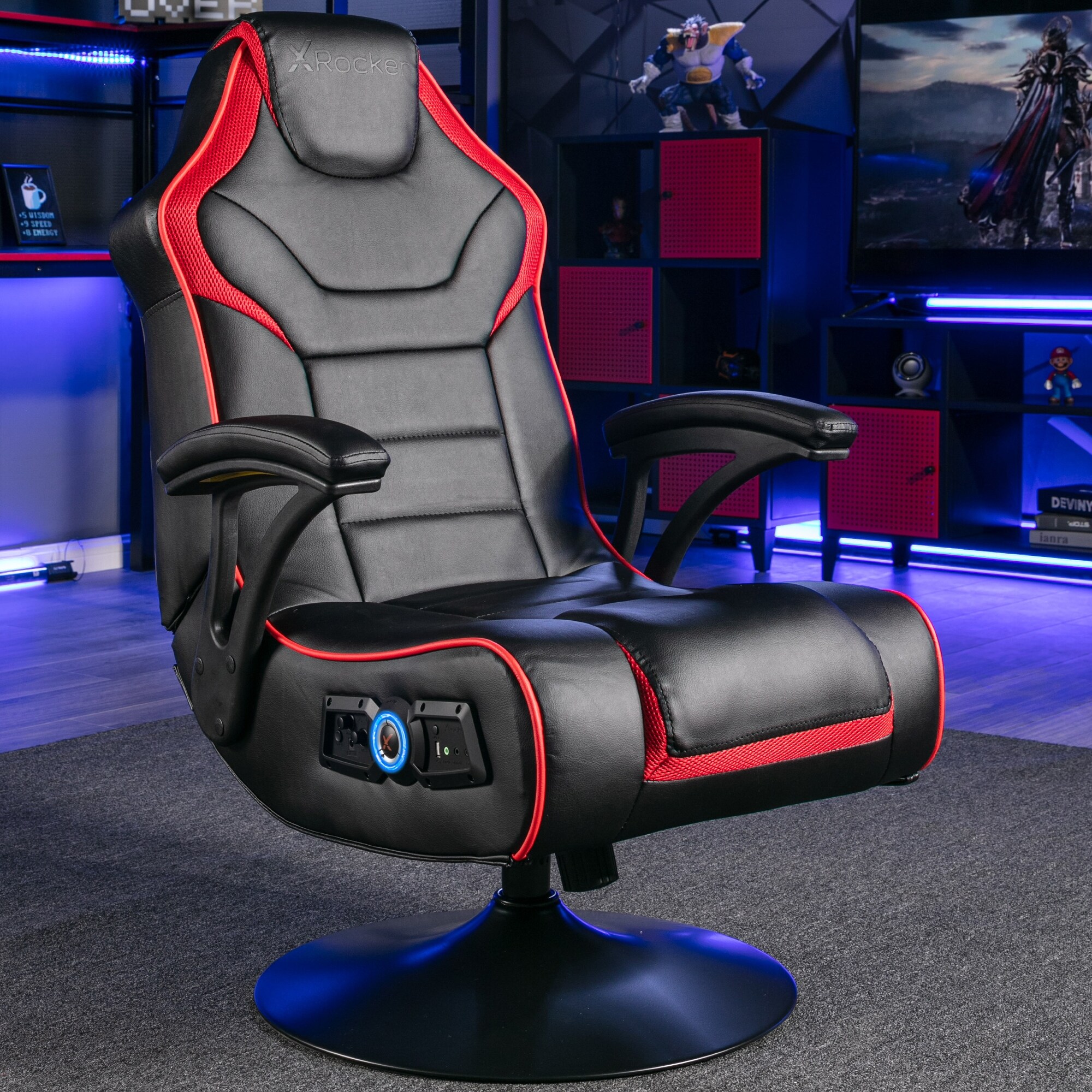 Torque 2.1 Wireless Pedestal Gaming Chair, Black/Red
