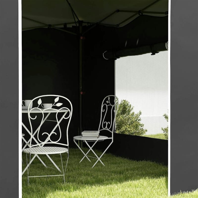 9.7'x9.7' Pop Up Canopy with Sidewalls,Mesh Windows,Reflective Strips