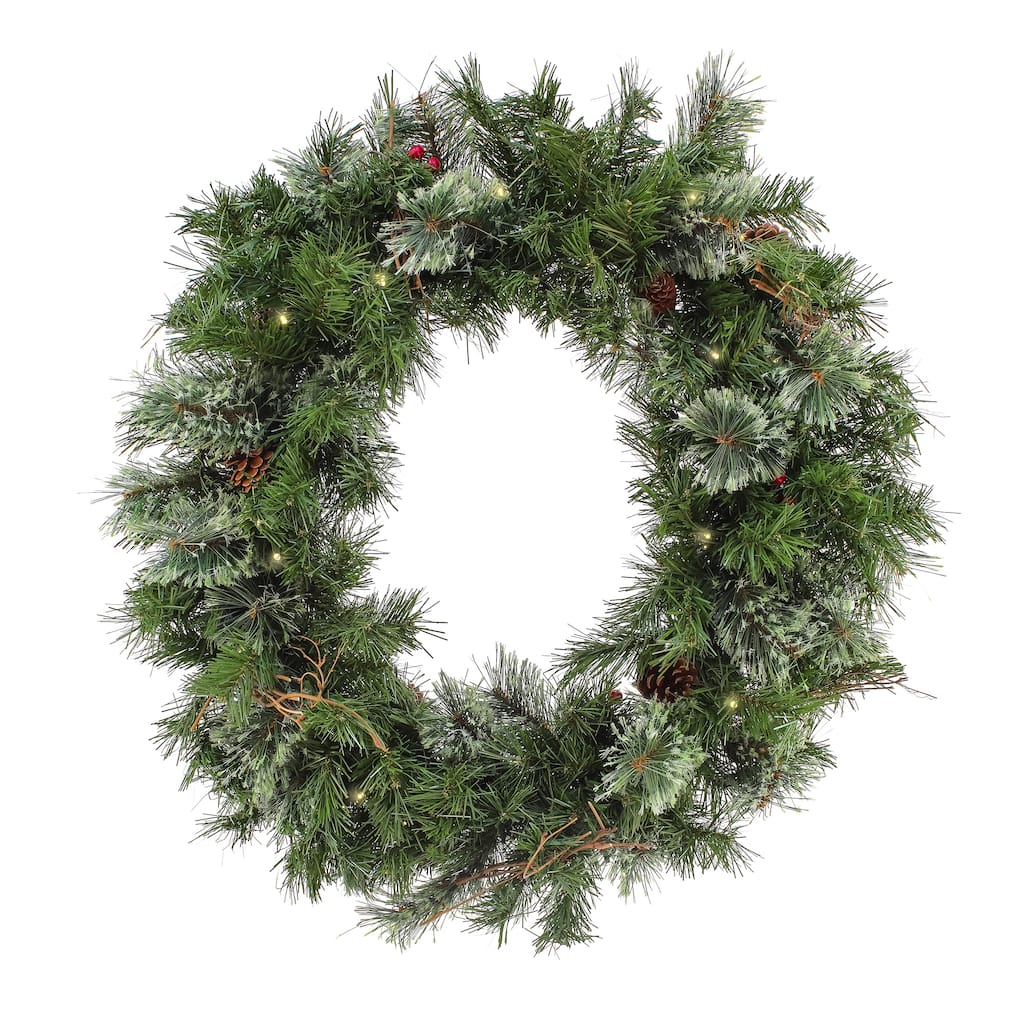 National Tree Company 30 in. Glistening Pine Wreath with LED Lights - 30 in