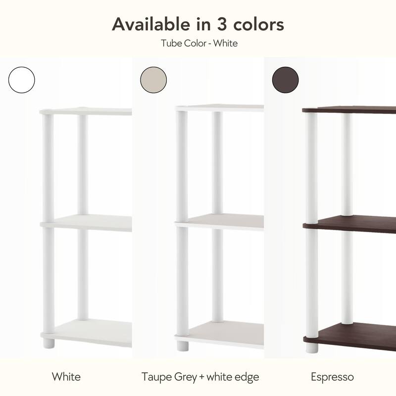 DH BASIC Modern Wood Shelving Unit with storage - Tier Shelves, Cube Ladder Shelf by Denhour