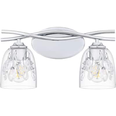 Ansley 2-Light Polished Chrome Bath Light
