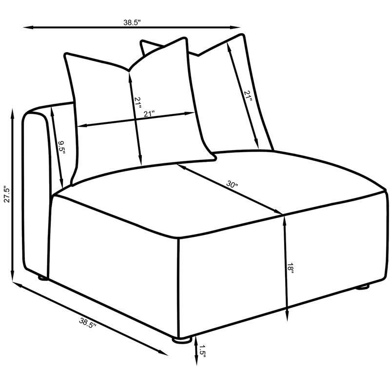 Jennifer Upholstered Tight Back Armless Chair