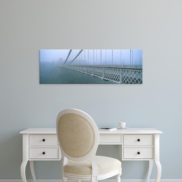Easy Art Prints Panoramic Image 'Fog covered bridge, Clifton Suspension Bridge, Bristol, England' Canvas Art