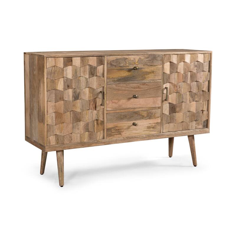 2-Door Sideboard with 3 Drawers - ModernLarge Storage Cabinet for Living Room, Hallway, Dining