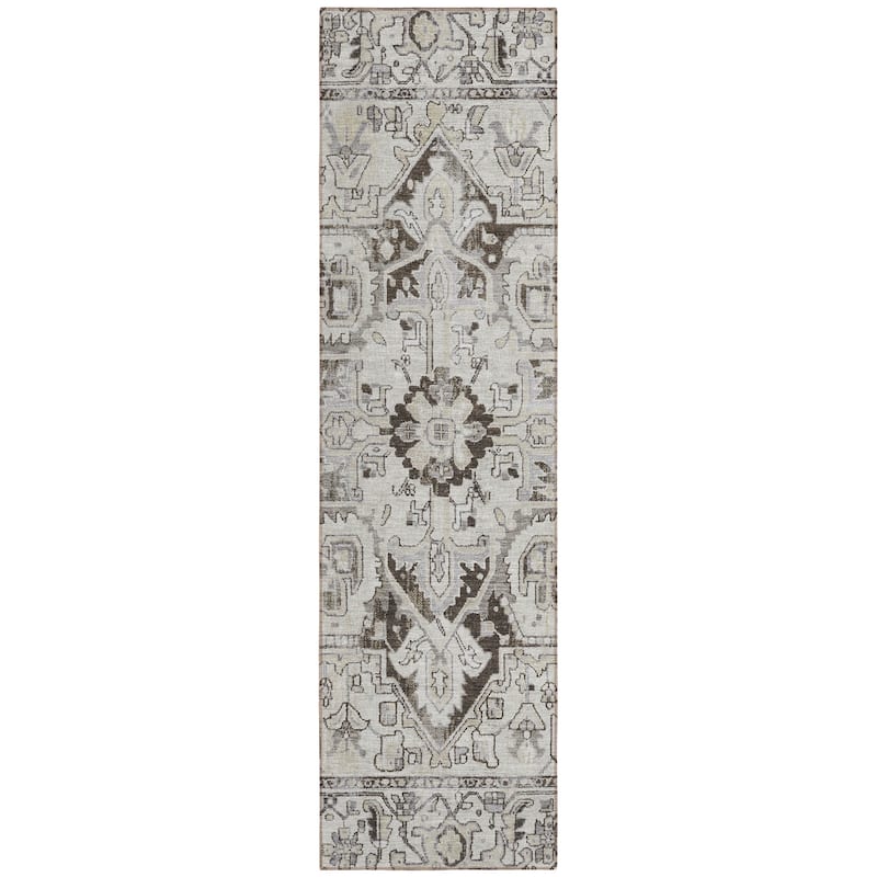 Machine Washable Indoor/ Outdoor Traditional Boho Chantille Rug