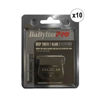 10x Babyliss Pro DLC 2.0MM Deep Tooth T-Blade FX707BD2