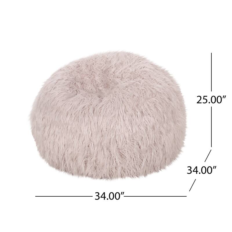 Mosier Modern Glam Faux Fur Bean Bag by Christopher Knight Home