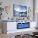 preview thumbnail 35 of 97, 70"/80" Modern Fireplace TV Stand with 36" Electric Fireplace 80" - White & Black