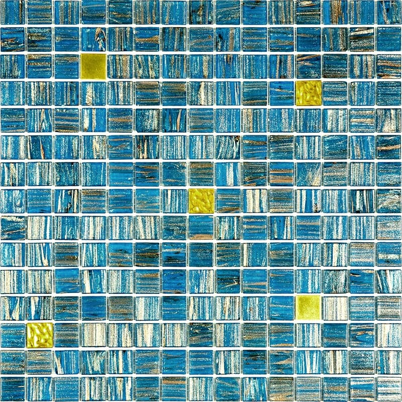Apollo tile 12" x 12" Mingles Glossy Blue Yellow Glass Tile (20 sq ft/case) - 20 Pack