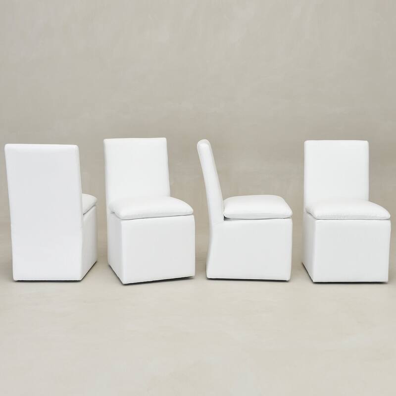 KINWELL 21"W Performance Fabric Dining Chair with Casters (Set of 4)
