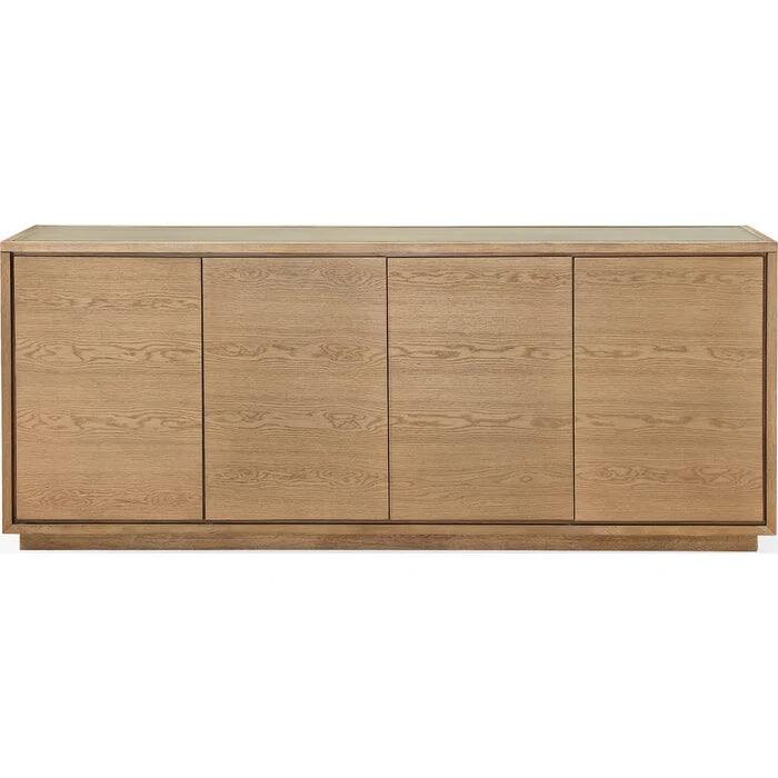 Seabourne Modern Coastal Four Door Sideboard in White Oak