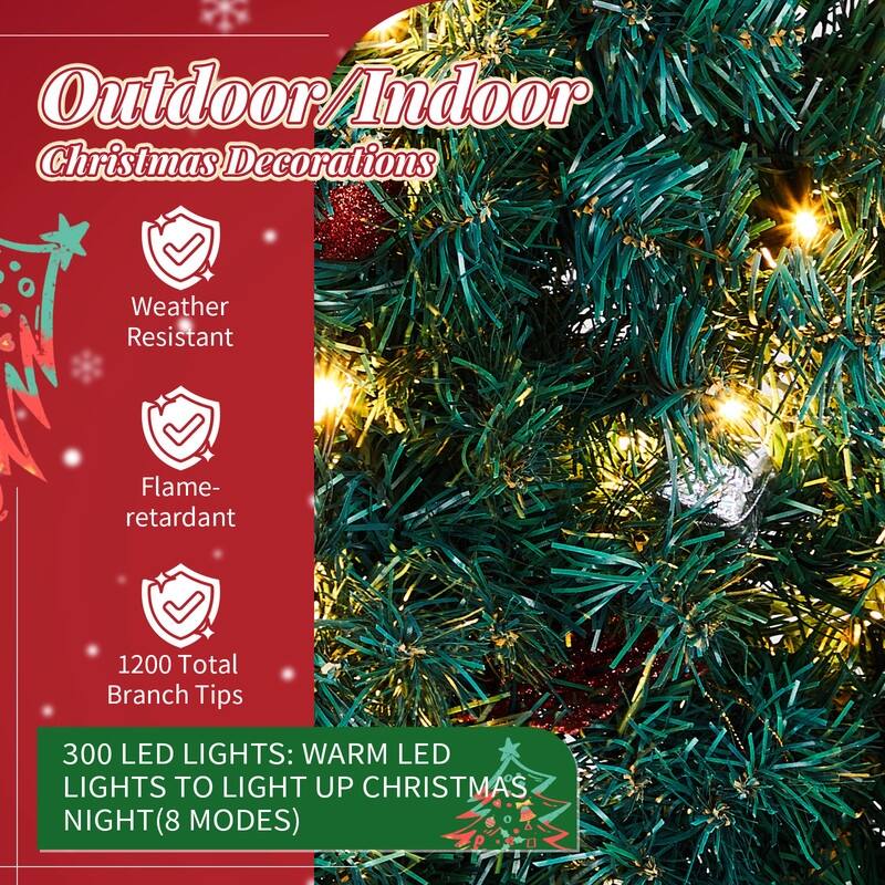 Green PVC Bow Decoration Garden Garland Decoration