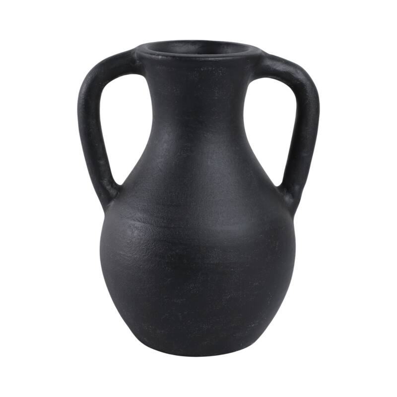 Terracotta Pottery Decorative Vase with Handles for Casual Home Decor