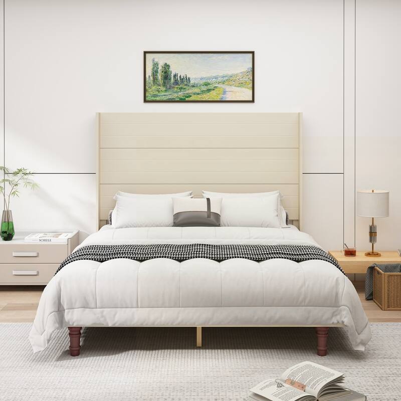 54 "High Headboard Wood Platform Bed Frame