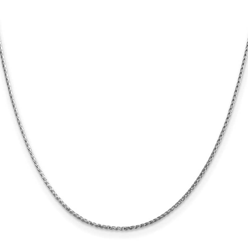 Curata 14k White Gold 1.15mm Diamond Cut Open Franco Chain Necklace For Men or Women
