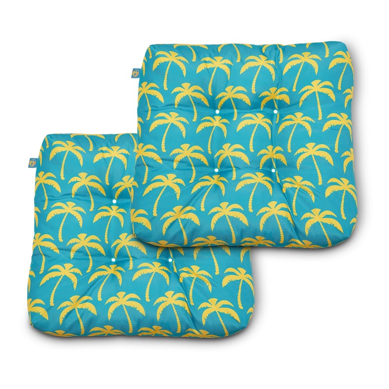 Duck Covers Indoor/ Outdoor Seat Cushions (Set of 2) - Real Teal Palm