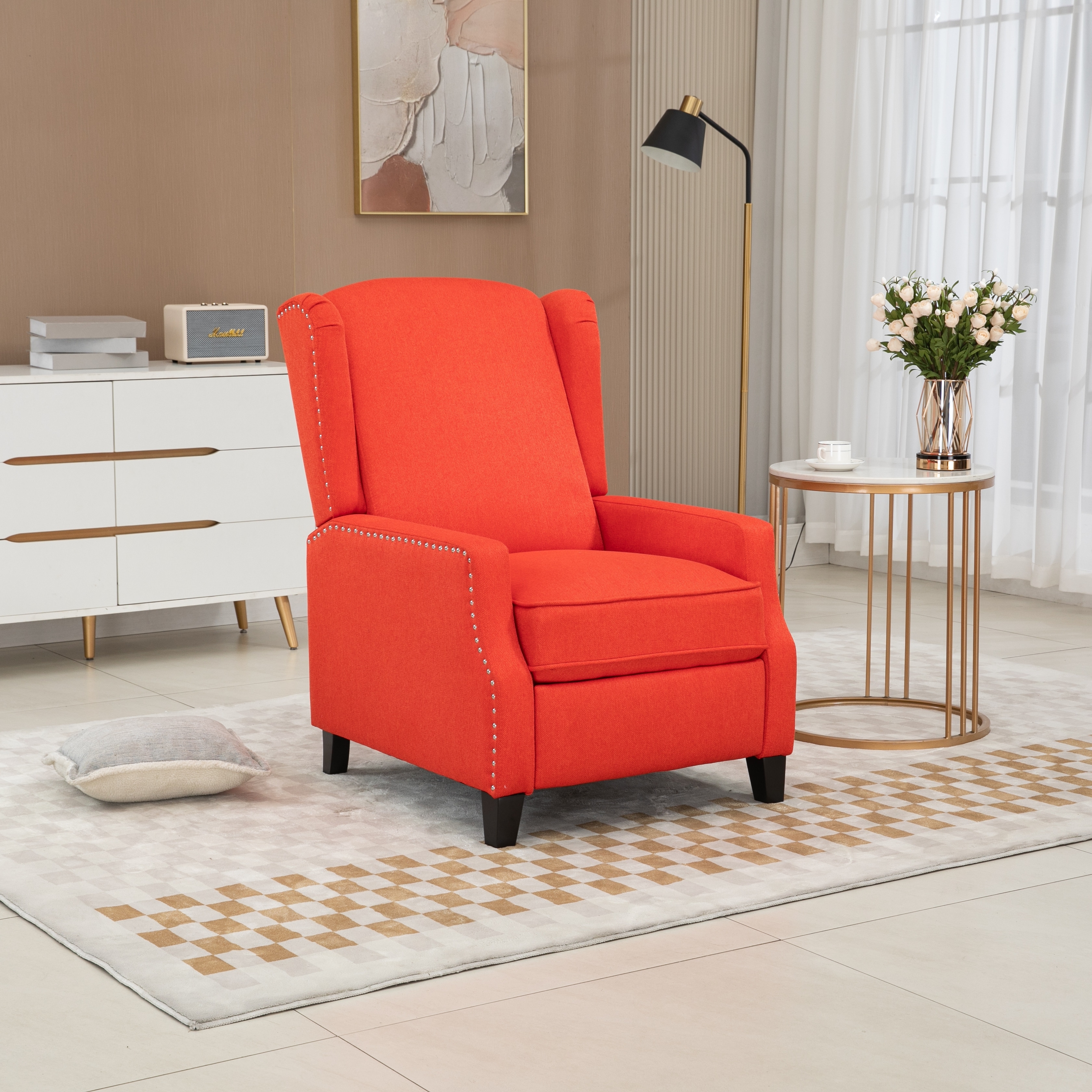 Modern Upholstered Leisure Chair Recliner Chair with Lumbar