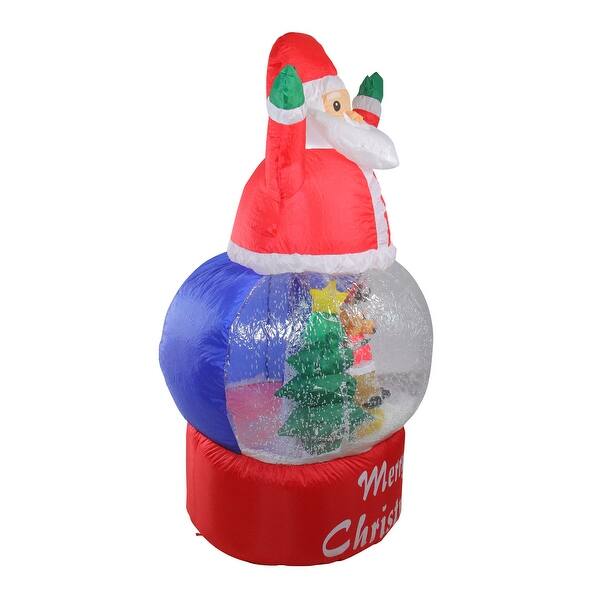 Shop 4 75 Red And Blue Inflatable Santa Claus Snow Globe Lighted