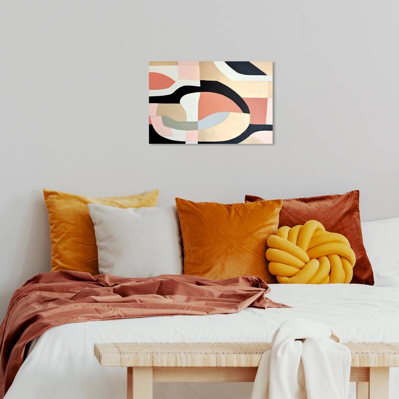 Wynwood Studio Canvas Abstract Commedia Dell Arte Colors Gold and Metallic Gold Modern & Contemporary Wall Art Canvas Print - 24 x 16
