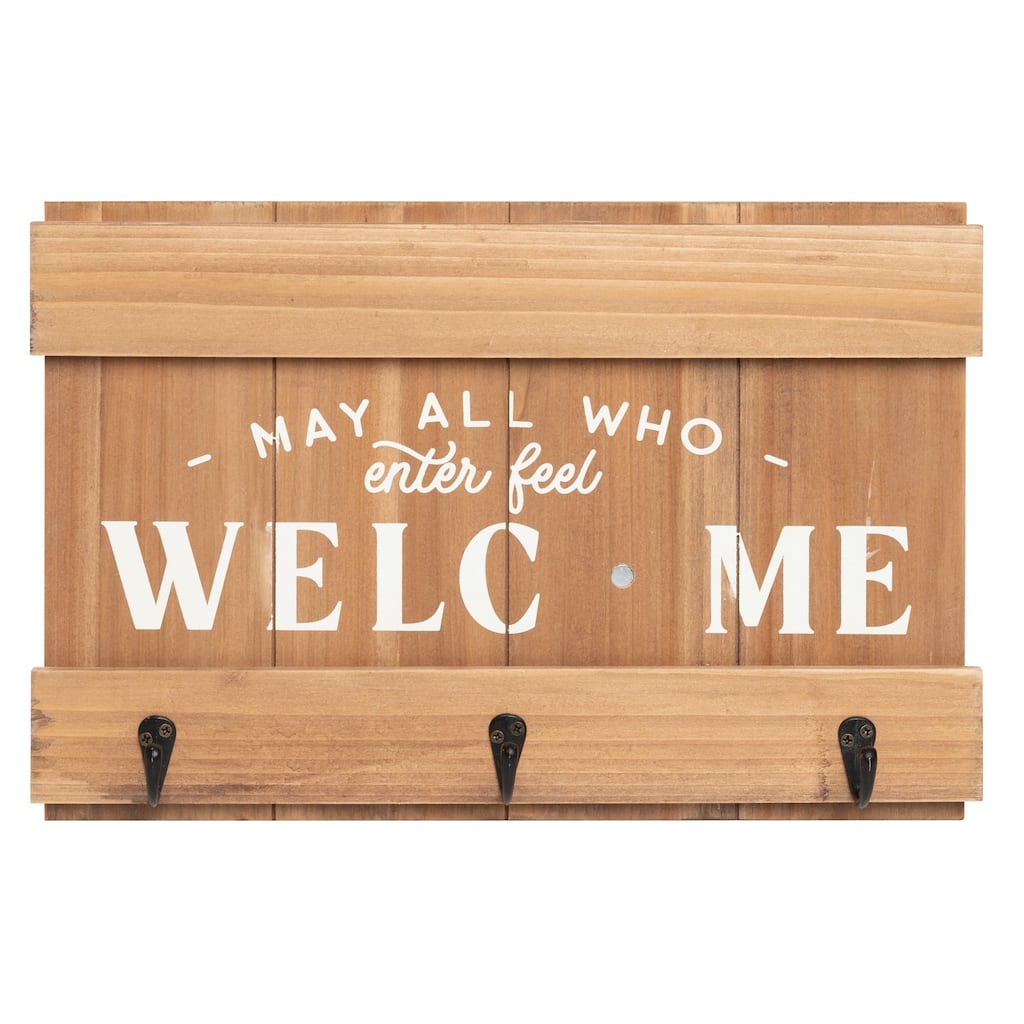 Transpac Wood 16.14 in. Multicolored Christmas Magnetic Interchangeable Welcome Sign with Hooks