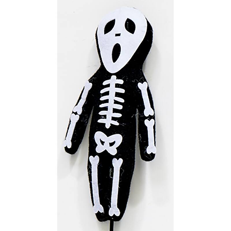 6.5" Halloween Skeleton Figure on a 7" Floral Pick, Set of 6