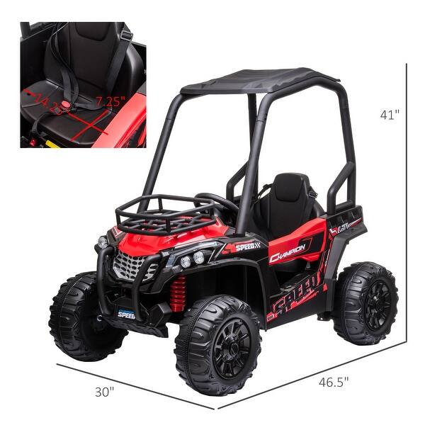 12V Dual Motor UTV Ride-On - Forward/Reverse, MP3 & Remote Control - Red