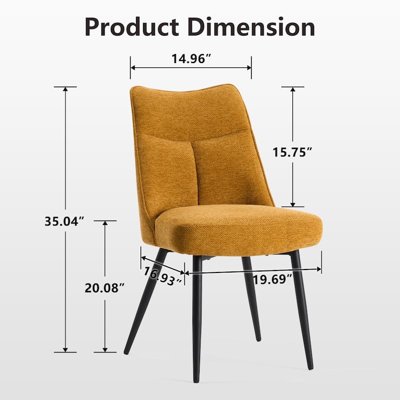 Modern Upholstered Fabric Kitchen & Dining Room Chairs Set of 2